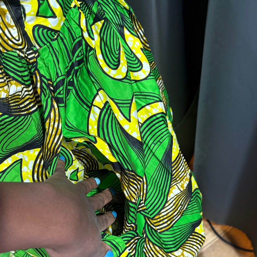 African Print Maxi Dress with Head wrap Size Medium - Picture 8 of 8